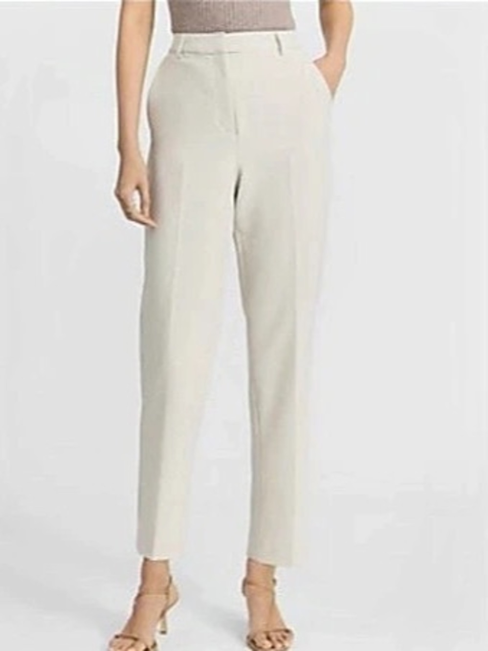 Express Editor High Waisted Ankle Trouser Women's White Trousers